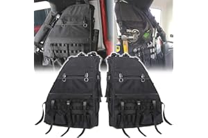 BOLAXIN Roll Bar Storage Bag Cargo Cage with Multi-Pockets for 2007~2022 Jeep Wrangler JK TJ JL & Unlimited 4 Doors Organizers Saddlebag Holder Bags Tool Kits (Pack of 2)