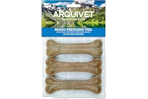 ARQUIVET - Osso Pressato in Pelle Bovina 15 cm (Sacchetto 3 Unità) - Per Cani, Rinforza i Denti - Masticabile