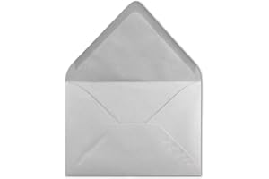 ‎GLÜXX AGENT 75 DIN C6 Briefumschläge Hellgrau - 11,4 x 16,2 cm - 120 g/m² Nassklebung Brief-Hüllen ohne Fenster für Einladungen von Ihrem Glüxx-Agent