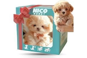 GENERIC Perro Robot Nico, Perros Robóticos Ai Realistas, Cachorro Robot Que Actúa como Un Perro Real, Perros De Peluche Electrónicos Interactivos para Sentarse, Ladrar, Caminar Y Correr White