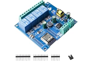 LEIKURVO ESP Modulo relè a 4 canali con ESP-32 WiFi Bluetooth, DC5-30V/AC220V, scheda di sviluppo per progetti fai da te Smart Home & IoT, facile programmazione con Arduino IDE