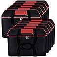 Storite 10 Pack Nylon Big Underbed Moisture Proof Storage Bag with Zippered Closure and Handle (Black, 54x46x28cm) Rectangular
