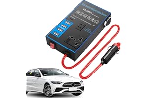 CMANLNYK 1500W Car Power Inverter - 12V/24V Universal Converter, USB Charging Ports, Office Car Charger Inverter with USB C, Fast Charging, UK Compatible Safe and Stable for Tablets, Phones
