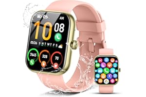 COUCUR Smart Watch for Men Women Make/Answer Calls, 1.96'' HD Fitness Watch with 110+ Sports Modes, Heart Rate Sleep Monitor Activity Fitness Tracker Step Counter Smartwatch for Android iOS,Pink