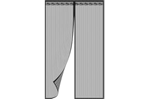 Magnetic Fly Screen Door, Rainberg Heavy Duty Bug mesh Curtain with Powerful Magnets and Full Frame Magic Tape, Insect Protection Door no Gap, Keep Bugs Out. (Black, 90 x 210 cm)
