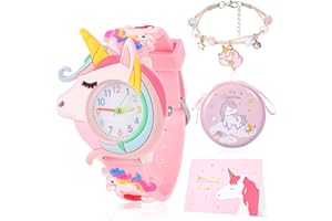 Vspek Reloj Digital Infantil para Niños y Niñas - Cuarzo 3D Cartoon Suave con Dibujos Analógicos - para Edades 3 a 12 Años