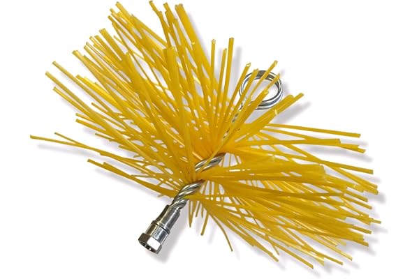 Hérisson synthétique pour ramonage conduits gainés | Diamètre 250 mm | Embout acier fileté M12*1,75mm | Cheminées, chaudières, poêles, canalisations, gouttières | Kibros 4ESS25b
