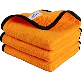 MR.SIGA Professional Microfiber Towels for Cars, Pack of 3 | Scratch Free, Double Sided Car Wash and Care Towels, Gold, 40 x