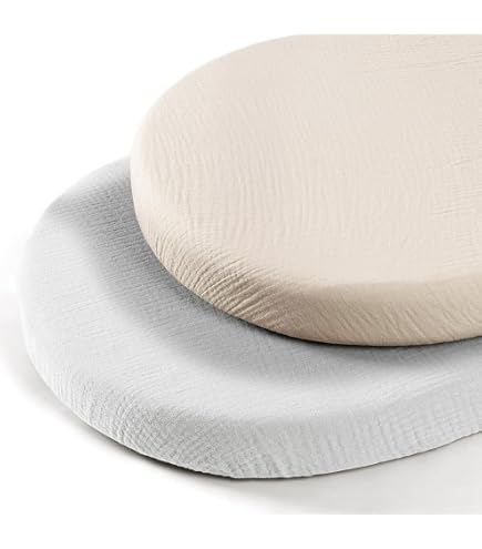 Sproutling® Bio-Musselin Spannbettlaken 2er Pack – Atmungsaktiv, GOTS-zertifiziert, Für Erholsamen Babyschlaf (Made In Portugal)