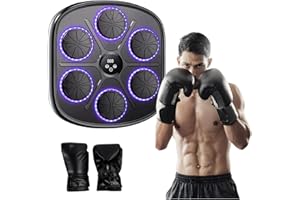 NamYoprce Máquina de Boxeo Musical, Equipo de Boxeo Recargable de Montaje en Pared, Máquina de Entrenamiento de Boxeo Inteligente para el Hogar,Bluetooth, con Guantes De Boxeo