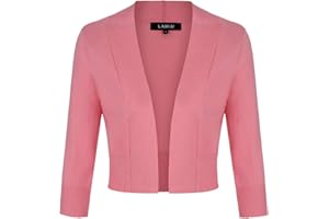 MINTLIMIT Womens Cardigans 3/4 Sleeve Knitted Cropped Cardigan Open Front Vintage Dress Cover Up Elegant Bolero