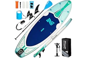 Baudelio Paddle Board, Inflatable Stand UP Paddle Board, 11’x 34”x 6” Paddle Board with Backpack, Hand Pump, Storage Bag, Phone Case, Ultra-Light Paddle Board for Adults