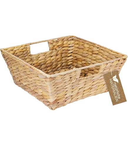 FRANK FLECHTWAREN Füllkorb Mit Holzgriff – Groß, Aus Naturweide, 36x27x17 Cm