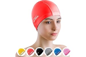 AqtivAqua Bonnet de Bain pour Femme, Homme et Enfants — Doux et Élastique en Élasthanne avec Couche Protectrice — Idéal pour Utilisation en Piscines