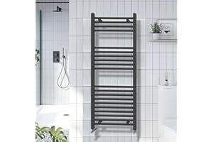 ARKO BATHROOM ARKO Towel rail radiator, Heated towel rails, Modern Central Heating Bathroom Towel Radiator, wall mounted (Black, 500x1200mm)