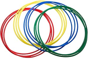LIZAA 4 Pieces Multicolour Solid Plastic Plain Hula Hoop 75cm (30") Kids Dance Fun Games Adults Exercise Fitness Activity Ring