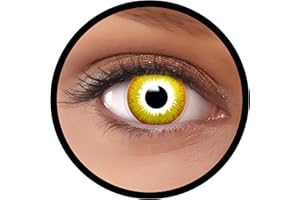 FXEYEZ Lentilles Halloween Jaune, SANS CORRECTION, 2pcs 1 Paire - Déguisement en AVATAR - Jaune, Lentilles de Contact pour Halloween