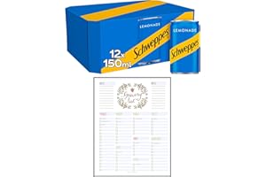 THINK OUTSIDE THE GIFT Lemonade Cans Bundle which Contains Schweppes Lemonade 12 x 150ml - Pack of 12 with Grocery List Card