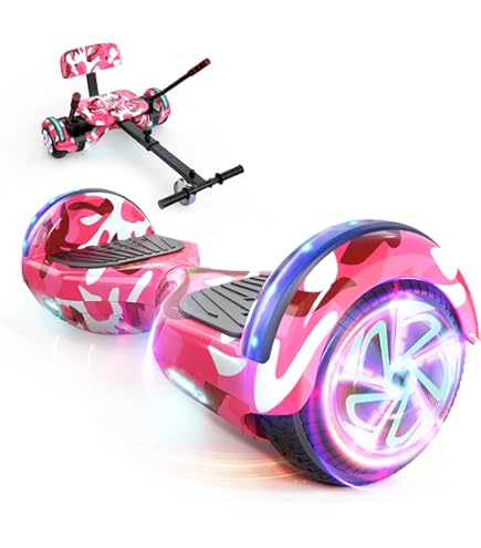 SISIGAD - Hoverboard con parlante Bluetooth y luces LED, aeropatineta eléctrica inteligente de auto equilibrio 6.5 pulgadas, para niños y adolescentes
