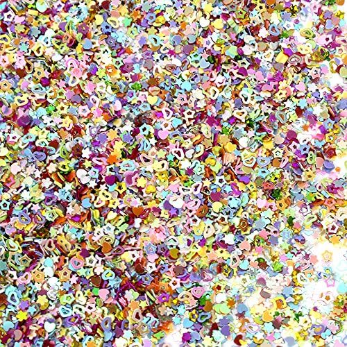 JUSLIN 3.6oz/100g Colorful Manicure Glitter Confetti for Manicure, Gift Packaging, DIY Crafts
