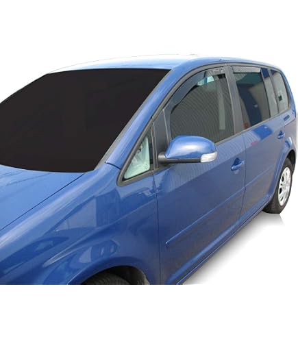 Déflecteurs Vitre Avant Volkswagen Touran 2003-2015 - 2 Pièces Acrylique Fumé - Montage Intérieur - Améliore Aération