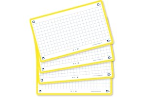 Oxford FLASH 2.0 fiszki A7, fiszki 75 x 125 mm, w kratkę, żółte, 80 arkuszy