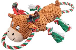 IOKHEIRA Weihnachts-Hundespielzeuge für große, mittlere und kleine Hunderassen - Hundespielzeuge Rentier-Hundespielzeug