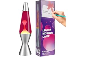 AONESY Lámparas de Lave para Adultos Niños 37cm Lámpara de Lave Líquido Morado y Cera Amarilla Retro Astro Lámpara para Decoración del Hogar Hermosa Luz Regalo para Navidad Cumpleaños