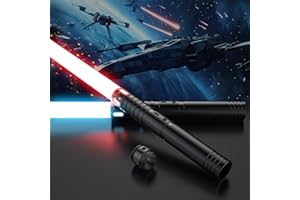 FunGeneTEC Sable de Luz, 2 En 1 Espada Laser 15 Colores, Espada Láser Star Wars Recargable con Sonido, Juguetes para Niños y Adultos Halloween Cosplay Guerra de Las Galaxias(60CM 2PC)