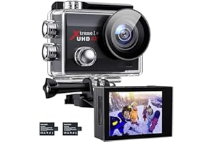 CAMWORLD Action Camera, 4K 20MP 40M Underwater Camera, 170° Wide Angle WiFi Waterproof Camera with Batteries & Helmet Accessories Kit, Under water Cameras for Snorkeling, Sports, Diving