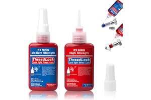 Skruvskydd medelfast och höghållfast 2 x 50 ml, skruvlim blå och röd, skruvskyddsmedel, skruvar lim för skruvar metallfästen