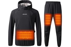 HEWINZE Heated Sauna Suit, Sweat Suit Gym Workout Jacket and Pants, with Battery Pack