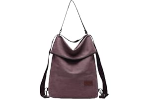 Travistar Damen Canvas Schultertasche Rucksack Groß Handtasche Vintage Damen umhängetasche Anti Diebstahl Tasche Damen Hobo Tasche für Alltag Büro Schule Ausflug Einkauf