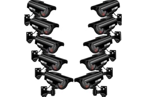 ALFAVIEW Factice Caméra Surveillance à l'énergie Solaire Appareil-Photo de dôme de télévision en Circuit fermé de sécurité avec la lumière Clignotante de LED pour extérieur Maison Affaires