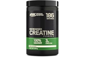 ‎OPTIMUM NUTRITION Optimum Nutrition Mikronisiertes Kreatin Pulver, Geschmacksneutral, 634g, 186 Portionen