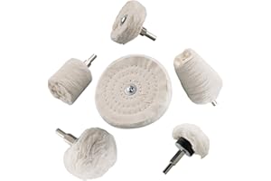 BRESUCNY Disco Lucidante per Trapano, 6 Pezzi Cotton Mop Rotella Di Lucidatura Rilievo,Lucidatrice E Avvitatore a Batteria,Lucidatrice per Collettore, Alluminio, Acciaio Inossidabile