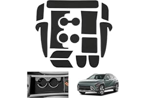 GAFAT Compatibile con Hyundai Kona SX2 Hybird (Benzina-Elettronica) 2024 2025 Tappetini Antiscivolo, Kona 2024 Tappetino in Gomma per Console Centrale, Cuciture Porte, Kona 2024 Accessori (Nero)