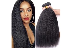 IFLY Tissage Bresilien en lot Kinky Straight Hair Cheveux Naturel Bresilienne Tissage Cheveux Humain Bresilienne Yaki Raide Meches Bresiliennes Naturelles (16 18 20 pouces)