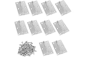 NASHRIO Lot de 10 charni¨¨res de porte int¨¦rieure en acier inoxydable de 75 mm, elles sont adapt¨¦es pour porte, porte de chambre, porte de salle de bain, piano, armoire de cuisine, ¨¦tui, fen¨ºtre