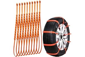 Ricofot 10 Stücke Schneeketten Auto, Wiederverwendbar Schneeketten Geeignet für Verschiedene raue Straßenbedingungen wie Schnee Schlamm Klettern und Eis