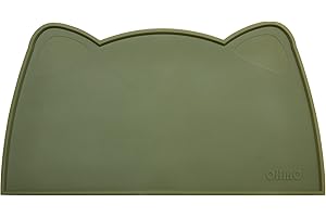OHMO Petit Tapis Gamelle Chien et Chat, (52 * 30cm, Camouflage Vert), Tapis de Plateau Gamelle de Nourriture Antidérapant pour Chat et Chien