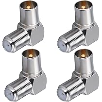 Adattatore Antenna TV 90 Gradi - Connettore Coassiale Maschio/femmina Angolato Per TV, Decoder E Cavi Satellitari (4 Pezzi) - Foto 9