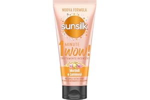 Sunsilk, Trattamento Intensivo 1 Minute Wow, Maschera Capelli Secchi, Linea Morbidi e Luminosi, Trattamento Capelli Danneggiati, con Oli Nutrienti, Cheratina e Biotina, 180ml
