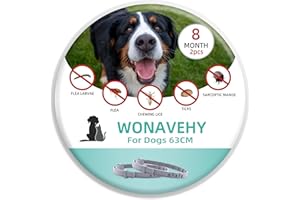 WONAVEHY 2 Pack 63cm Zecken- & Flohschutz Halsband Hunde Flohschutzhalsband für Hunde Zeckenhalsband Flohhalsband Schutzhalsband gegen Flöhe 8 Monate Schutz verstellbar für alle Größen