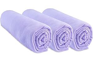 Lot de 3 Draps Housse bébé Coton Jersey 60x120 cm | Parme | Marque Easy Dort | Pour berceau ou lit enfant 60 x 120 cm | Oeko Tex | Sommeil sain | Facile d'entretien | Age 0-4 ans