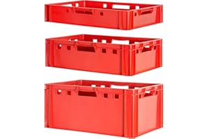 Set Boucher Caisse Viande Caisse Eurofleischkiste Rouge Caisse Empilement Plastique E1 E2 E3 Kingpower