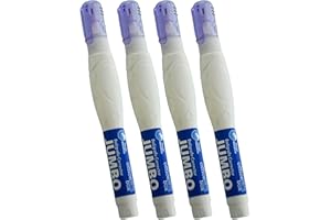 office box Corrector de Tinta Liquida en Bolígrafo JUMBO - 10 ml - Corrector Liquido de Secado Express, Punta Metálica Suave y Precisa – Invisible en Fotocopias- (Pack 4 Unidades)