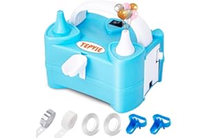 YEPVIE Electric Balloon Pump, Portable Dual Nozzle Balloon Inflator Machine with 6 Ballon Arch Kits, 2 Inflation Modes Electric Air Balloon Blower Pump for Kids Party, Wedding and Birthday Decoration