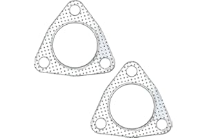 YGQ Lot de 2 joints d'échappement de 5,3 cm - 3 vis - 53 mm - Bride de silencieux - Haute température - Avec bague de feu de rechange