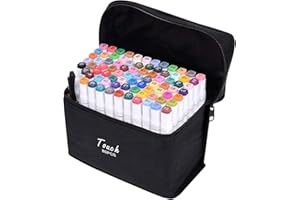 ELOKI Dual Tips Markers Set, Graphic Marker Pens, 80 Colors Permanent Art Markers Set with Carrying Bag, Twin Markers for Drawing, Designing, Sketching